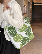 Women's Tropical Leaf Print Tote Bag - Image 3